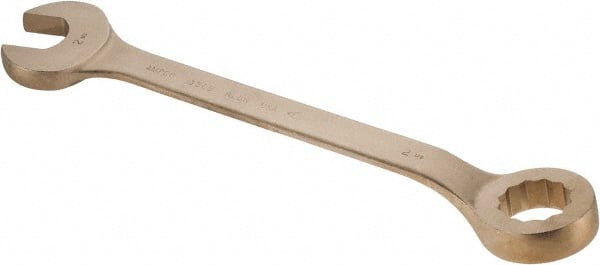Ampco - 2-1/8" 12 Point Offset Combination Wrench - 15° Offset Angle, 22-3/4" OAL, Aluminum Bronze, Plain Finish - Exact Tooling