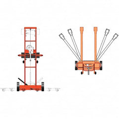 Wesco Industrial Products - 750 Lb Capacity, 71" Lift Height, Winch Steel Stacker Manually Operated Lift - Exact Tooling