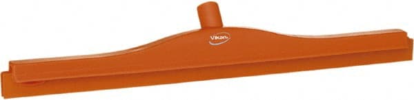 Vikan - 24" Rubber Blade Floor Squeegee - Double Edge, Orange, Plastic Holder - Exact Tooling
