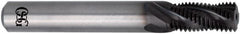 OSG - 3/4-16 UNF, 0.62" Cutting Diam, 4 Flute, Solid Carbide Helical Flute Thread Mill - External Thread, 1.689" LOC, 4" OAL, 5/8" Shank Diam - Exact Tooling