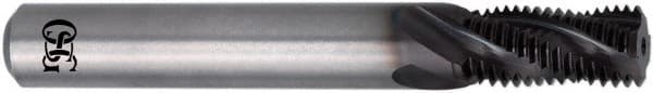 OSG - 3/4-10 UNC, 0.62" Cutting Diam, 4 Flute, Solid Carbide Helical Flute Thread Mill - External Thread, 1.701" LOC, 4" OAL, 5/8" Shank Diam - Exact Tooling