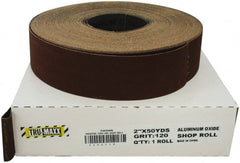 Tru-Maxx - 2" x 50 Yd 280 Grit Aluminum Oxide Cloth Roll - Very Fine Grade, J Weighted Backing - Exact Tooling