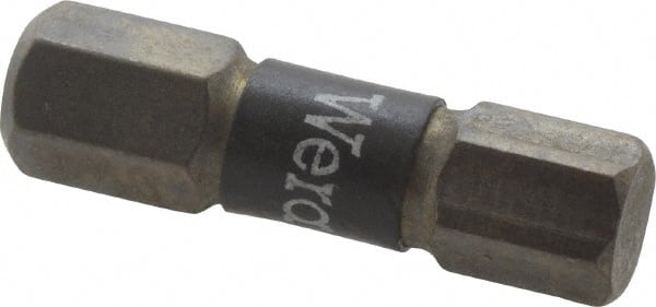 Wera - 6mm Hex Screwdriver Bit - 1/4" Drive, 1" OAL - Exact Tooling