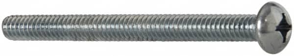 Value Collection - 1/4-20 UNC, 3" Length Under Head Phillips Drive Machine Screw - Round Head, Grade 2 Steel, Zinc-Plated Finish, Without Washer - Exact Tooling