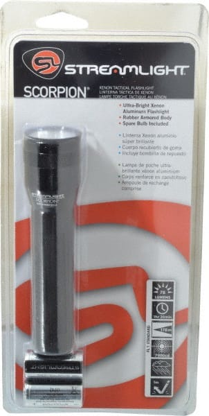 Streamlight - Xenon Bulb, 78 Lumens, Industrial/Tactical Flashlight - Black Aluminum Body, 2 Lithium Batteries Included - Exact Tooling
