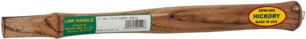 Made in USA - 14" Long Replacement Handle for Ball Pein, Machinist & Riveting Hammers - 15/16" Eye Length x 17/32" Eye Width, Hickory, Material Grade Type B - Exact Tooling