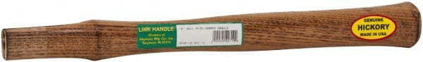 Made in USA - 16" Long Replacement Handle for Ball Pein, Machinist & Riveting Hammers - 1-1/16" Eye Length x 19/32" Eye Width, Hickory, Material Grade Type B - Exact Tooling