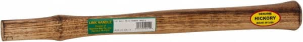 Made in USA - 18" Long Replacement Handle for Ball Pein, Machinist & Riveting Hammers - 1-3/16" Eye Length x 11/16" Eye Width, Hickory, Material Grade Type B - Exact Tooling
