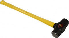 NUPLA - 12 Lb Head, Sledge Hammer - Steel Head, 2-1/2" Face Diam, Fiberglass Handle - Exact Tooling