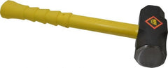 NUPLA - 8 Lb Head, 16" Long Sledge Hammer - Steel Head, 2-1/4" Face Diam, Fiberglass Handle - Exact Tooling