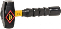 NUPLA - 3 Lb Head, 10" Long Drilling Hammer - Steel Head, 1-27/64" Face Diam, Fiberglass Handle - Exact Tooling