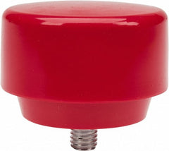 NUPLA - 3" Face Diam, Grade Medium, Red Hammer Tip/Face - Plastic - Exact Tooling