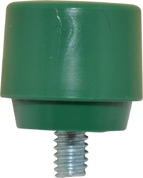 NUPLA - 1" Face Diam, Grade Tough, Green Hammer Tip/Face - Plastic - Exact Tooling