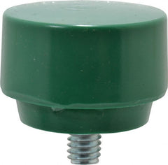 NUPLA - 1-1/2" Face Diam, Grade Tough, Green Hammer Tip/Face - Plastic - Exact Tooling