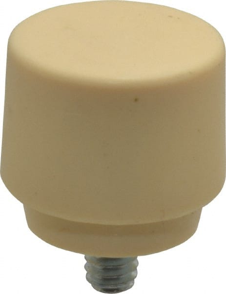 NUPLA - 1" Face Diam, Grade Medium Hard, Cream Hammer Tip/Face - Plastic - Exact Tooling