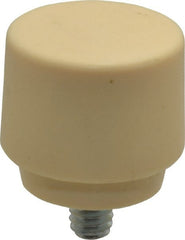 NUPLA - 1" Face Diam, Grade Medium Hard, Cream Hammer Tip/Face - Plastic - Exact Tooling