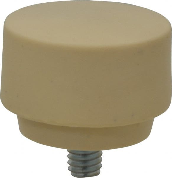 NUPLA - 1-1/2" Face Diam, Grade Medium Hard, Cream Hammer Tip/Face - Plastic - Exact Tooling