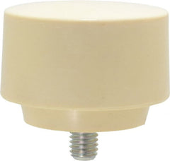 NUPLA - 2-1/2" Face Diam, Grade Medium Hard, Cream Hammer Tip/Face - Plastic - Exact Tooling