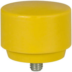NUPLA - 2" Face Diam, Grade Extra Hard, Yellow Hammer Tip/Face - Plastic - Exact Tooling