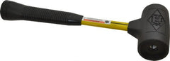 NUPLA - 32 oz Head 2" Face Diam Composite Rubber Dead Blow Hammer without Faces - Fiberglass Handle - Exact Tooling