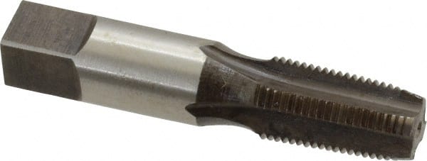 Reiff & Nestor - 1/8-27 NPT Thread, 4 Flute Standard Pipe Tap - 2-1/8" OAL, 3/4" Thread Length, 7/16" Shank Diam, Nitride Finish, High Speed Steel - Exact Tooling