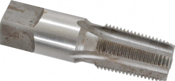 Reiff & Nestor - 3/8-18 NPT Thread, 4 Flute Standard Pipe Tap - 2-9/16" OAL, 1-1/16" Thread Length, 0.7" Shank Diam, Nitride Finish, High Speed Steel - Exact Tooling