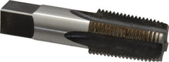 Reiff & Nestor - 1/2-14 NPT Thread, 4 Flute Standard Pipe Tap - 3-1/8" OAL, 1-3/8" Thread Length, 11/16" Shank Diam, Nitride Finish, High Speed Steel - Exact Tooling