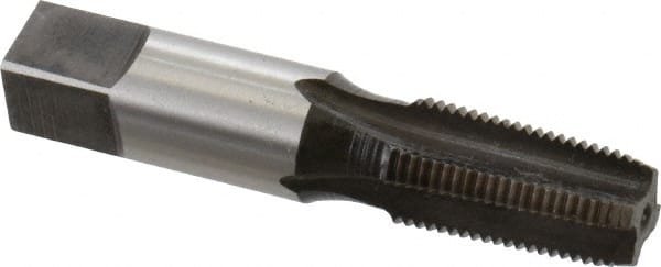 Reiff & Nestor - 1/8-27 NPTF Thread, 4 Flute Standard Pipe Tap - 2-1/8" OAL, 3/4" Thread Length, 7/16" Shank Diam, Nitride Finish, High Speed Steel - Exact Tooling