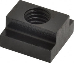 Gibraltar - 7/16-14 Tapped Through T Slot Nut - 1/2" Slot Width, 7/8 x 9/32" Base Width x Height, 7/8 x 1/2" OAL x Height - Exact Tooling