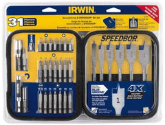 Irwin - 31 Piece, Bit Set - Phillips, Slotted, Square Point - Exact Tooling