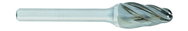SF-3MA -- 9mm x 19mm LOC x 6mm Shank x 50mm OAL Round Nose Tree Carbide Aluminum Cut Burr - Exact Tooling