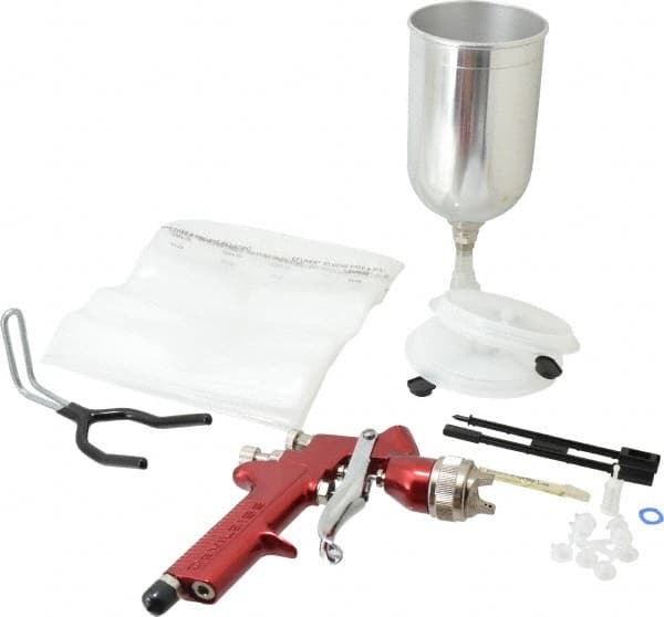 DeVilbiss - Gravity Feed High Volume/Low Pressure Paint Spray Gun - 1L Capacity, 30 Max psi, 16 Max CFM, For Adhesives, Enamels, Epoxies, Lacquers, Latex, Polyurethanes, Primers, Sealers, Stains, Varnishes - Exact Tooling