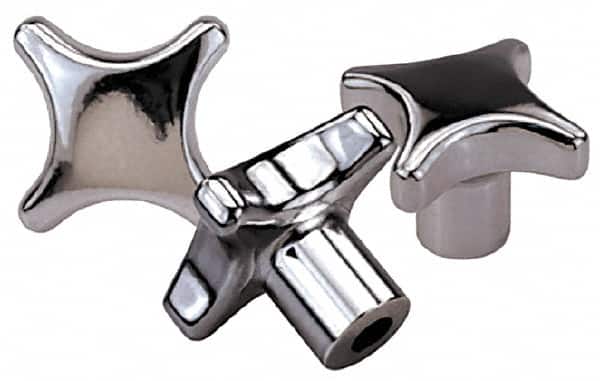 KIPP - 1.57" Head Diam, 4 Point Lobed Knob - 5/16" Hole, Stainless Steel - Exact Tooling