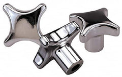KIPP - 1.96" Head Diam, 4 Point Lobed Knob - 3/8" Hole, Stainless Steel - Exact Tooling