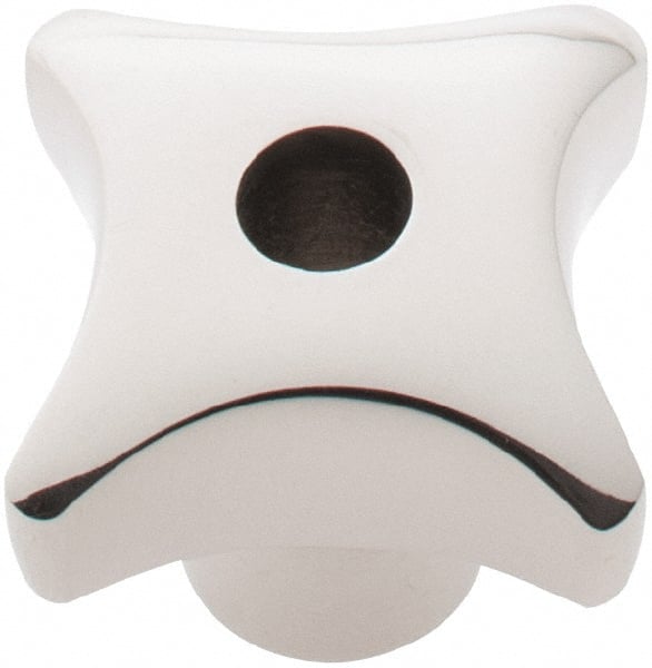 KIPP - 1-1/4" Head Diam, 4 Point Lobed Knob - 1/4" Hole, Stainless Steel - Exact Tooling