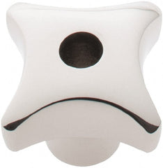 KIPP - 1-1/4" Head Diam, 4 Point Lobed Knob - 1/4" Hole, Stainless Steel - Exact Tooling