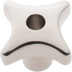 KIPP - 1.57" Head Diam, 4 Point Lobed Knob - 5/16" Hole, Stainless Steel - Exact Tooling