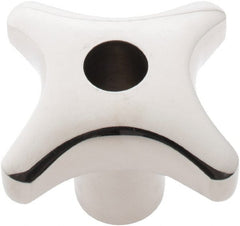 KIPP - 2.48" Head Diam, 4 Point Lobed Knob - 1/2" Hole, Stainless Steel - Exact Tooling