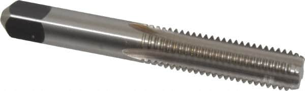 Kennametal - M10x1.50 Metric Coarse 6H 4 Flute Bright Finish High Speed Steel Straight Flute Standard Hand Tap - Bottoming, Right Hand Thread, 2.94" OAL, 1-1/4" Thread Length, D6 Limit, Oversize - Exact Tooling