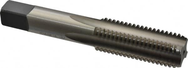 Kennametal - M20x2.50 Metric Coarse 6H 4 Flute Bright Finish High Speed Steel Straight Flute Standard Hand Tap - Bottoming, Right Hand Thread, 4.47" OAL, 2" Thread Length, D7 Limit, Oversize - Exact Tooling