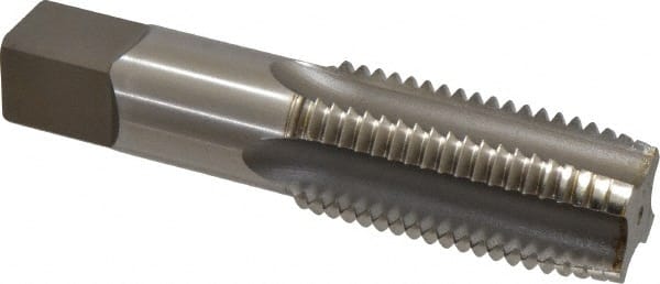 Kennametal - M36x4.00 Metric Coarse 6H 4 Flute Bright Finish High Speed Steel Straight Flute Standard Hand Tap - Plug, Right Hand Thread, 6.06" OAL, 3" Thread Length, D9 Limit, Oversize - Exact Tooling