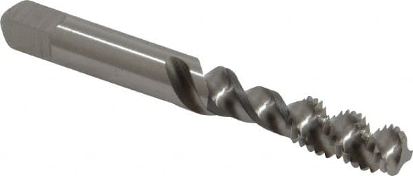 Kennametal - M8x1.25 Metric Coarse 3 Flute 6H Bottoming Spiral Flute Tap - Vanadium High Speed Steel, Bright Finish, 2.72" OAL, Right Hand Flute, Right Hand Thread, D5 - Exact Tooling