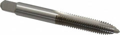 Kennametal - M8x1.25 Metric Coarse, 2 Flute, Bright Finish, High Speed Steel Spiral Point Tap - Plug Chamfer, Right Hand Thread, 2.72" OAL, 1-1/8" Thread Length, 0.318" Shank Diam, 6H Class of Fit, Series 5351 - Exact Tooling