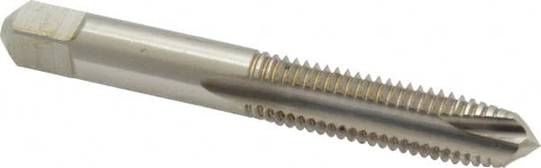 Kennametal - M10x1.50 Metric Coarse, 3 Flute, Bright Finish, High Speed Steel Spiral Point Tap - Plug Chamfer, Right Hand Thread, 2.94" OAL, 1-1/4" Thread Length, 0.381" Shank Diam, 6H Class of Fit, Series 5351 - Exact Tooling