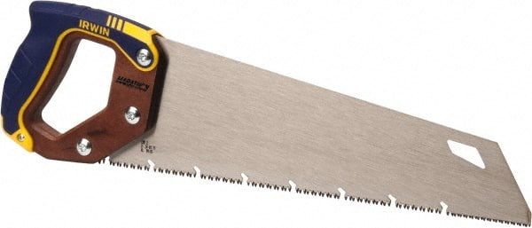 Irwin - 15" High Carbon Steel Blade Carpenter Saw - Wood Handle, ProTouch Handle over Hardwood, 18-1/2" OAL - Exact Tooling