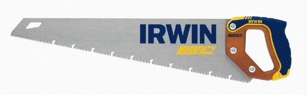 Irwin - 20" High Carbon Steel Blade Carpenter Saw - Wood Handle, ProTouch Handle over Hardwood, 24" OAL - Exact Tooling
