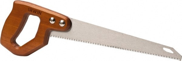 Irwin - 11-1/2" High Carbon Steel Blade Utility Saw - Hardwood Handle, Ergonomically Design D-Style, 16-3/4" OAL - Exact Tooling