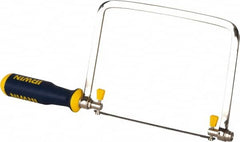 Irwin - 6-1/2" HSS Blade Coping Saw - 2-Part Polymer Handle, Triangular ProTouch, 13-3/16" OAL, 5-1/2" Throat Depth - Exact Tooling