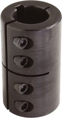Climax Metal Products - 1" Inside x 1-3/4" Outside Diam, One Piece Split Clamping Collar with Keyway - 3" Long x 1/4" Keyway Width x 1/8" Keyway Depth - Exact Tooling
