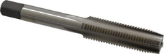 Kennametal - 7/16-20 UNF 4 Flute Bright Finish High Speed Steel Straight Flute Standard Hand Tap - Plug, Left Hand Thread, 3.16" OAL, 1.438" Thread Length, H3 Limit, Oversize - Exact Tooling